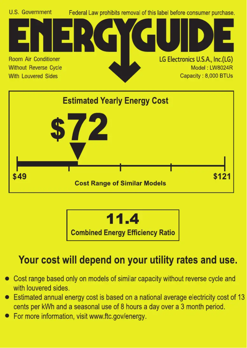Página 1 del manual Etiqueta energética LG LW8024R