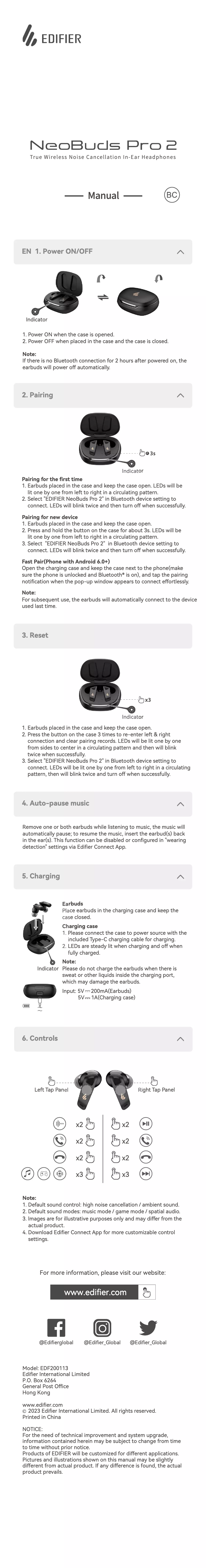 Página 1 del manual Manual de usuario Edifier NeoBuds Pro 2