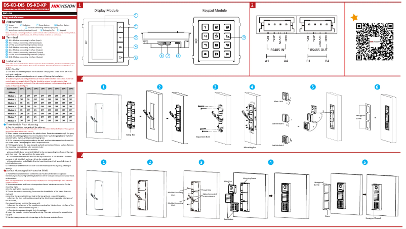 Imagen de la primera página del manual del dispositivo DS-KD-DIS