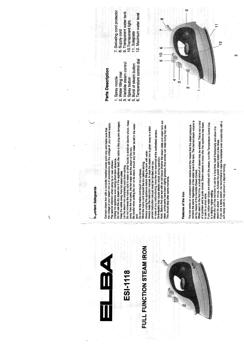 Imagen de la primera página del manual del dispositivo ESI-1118