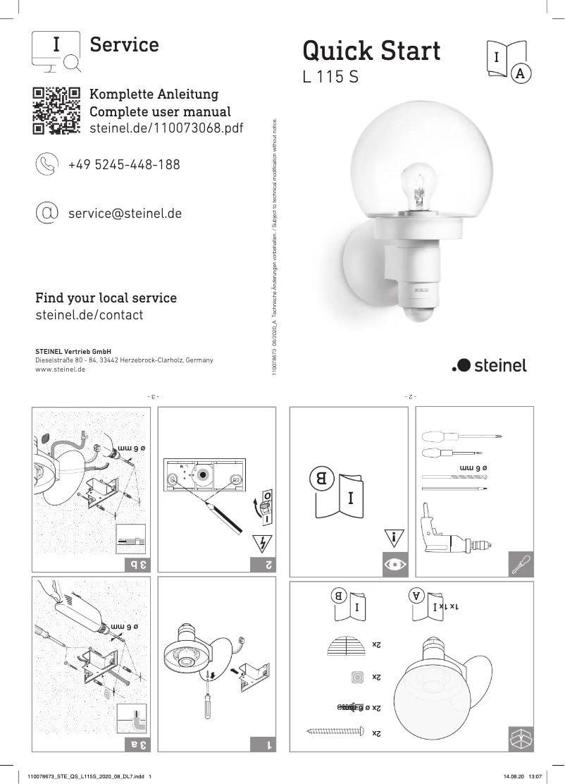 Imagen de la primera página del manual del dispositivo L 115 S