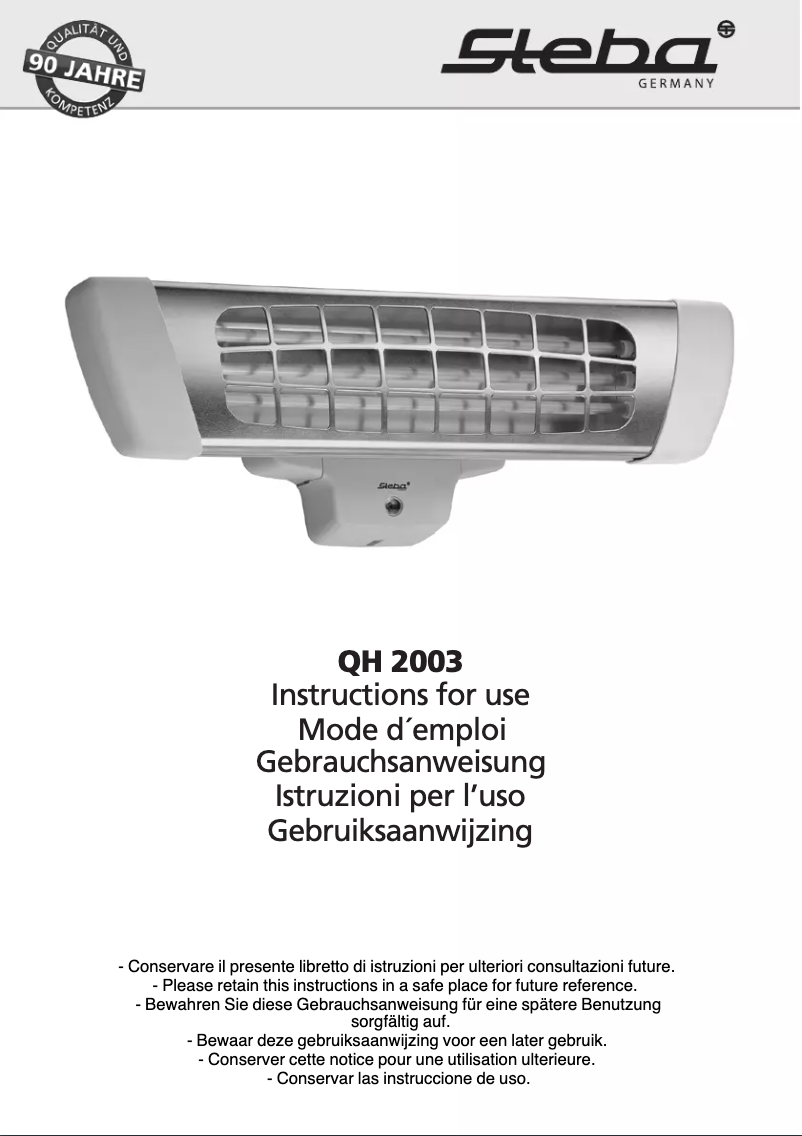 Imagen de la primera página del manual del dispositivo QH 2003