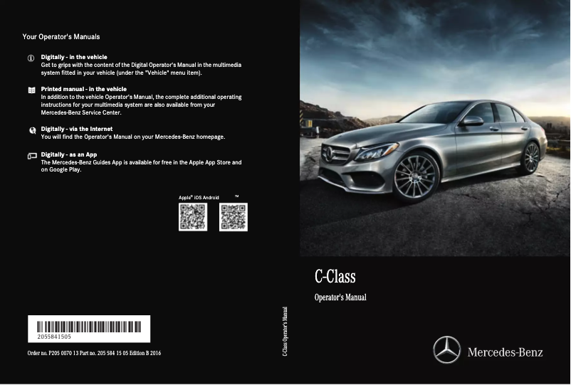 Página nº 1 - Manual de usuario Mercedes-Benz C-Class Sedan (2016)