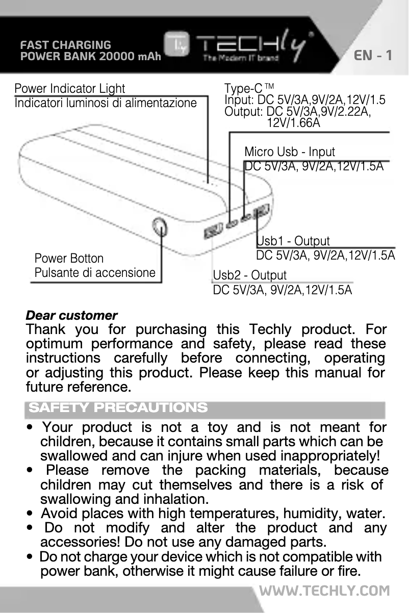 Imagen de la primera página del manual del dispositivo I-CHARGE-2000020W