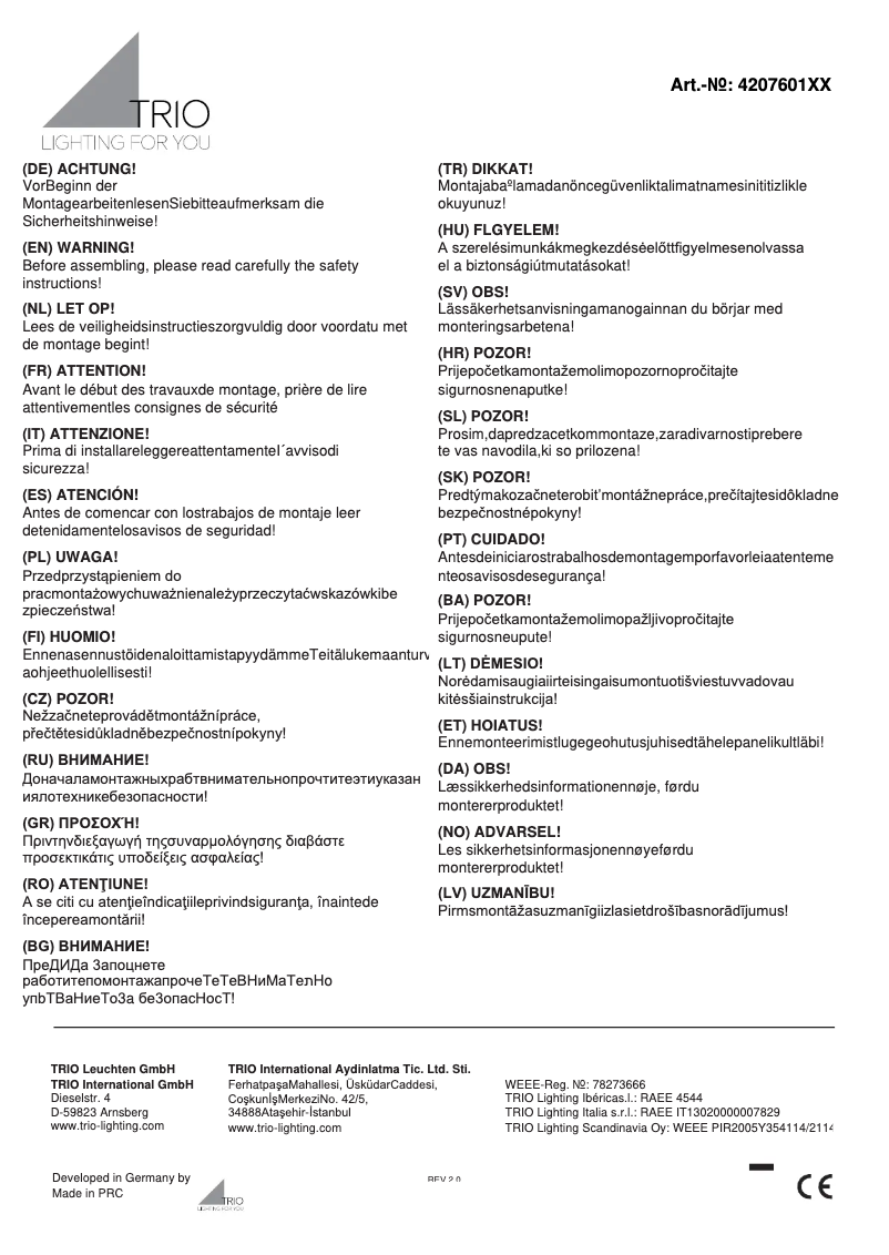 Imagen de la primera página del manual del dispositivo Reno 420760187