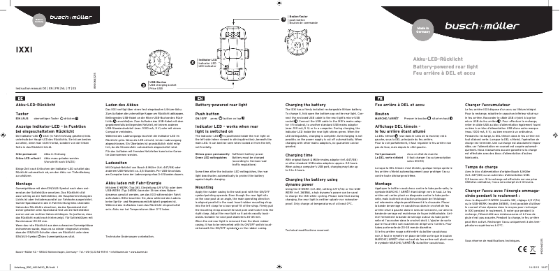 Página nº 1 - Manual de usuario Busch + Müller IXXI