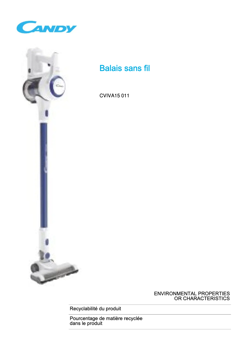 Imagen de la primera página del manual del dispositivo Viva CVIVA15 011