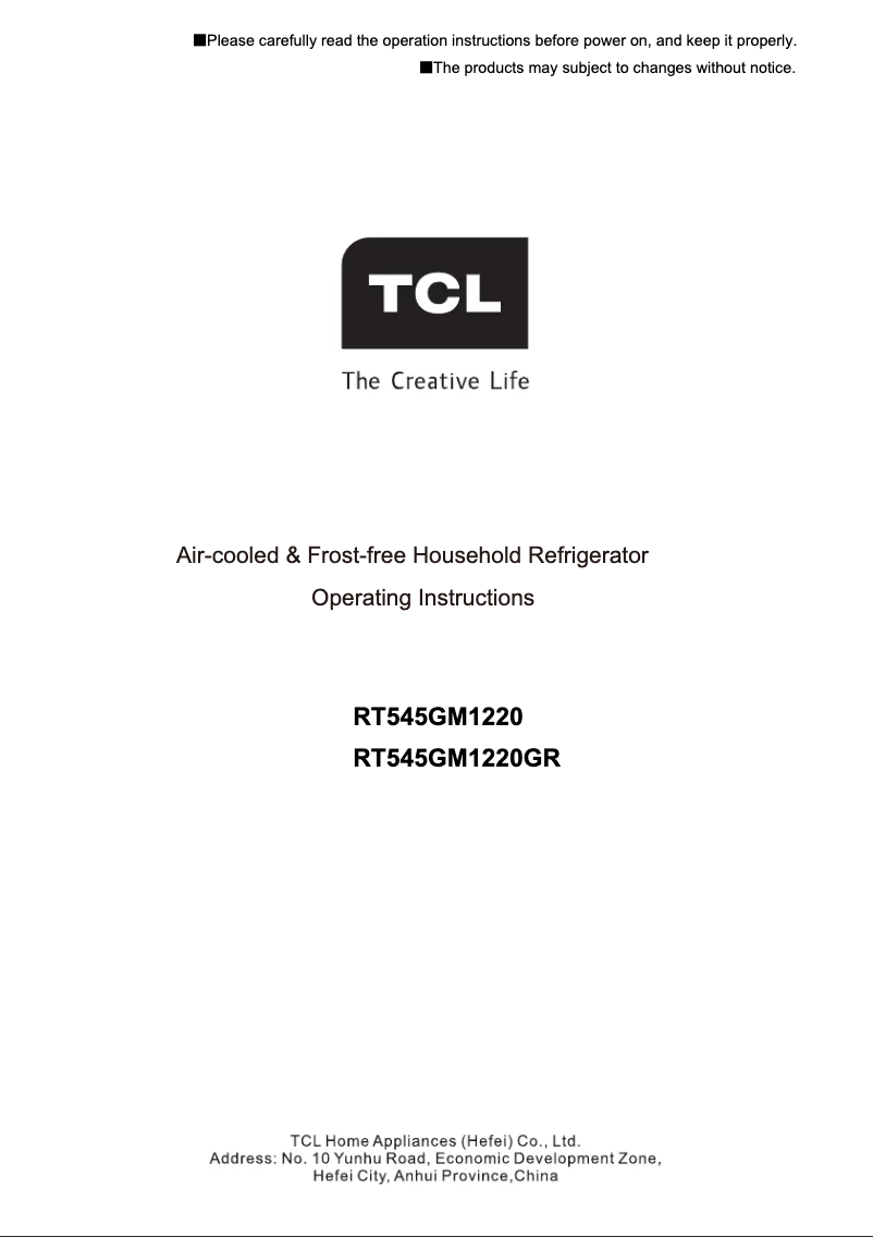 Imagen de la primera página del manual del dispositivo RT545GM1220