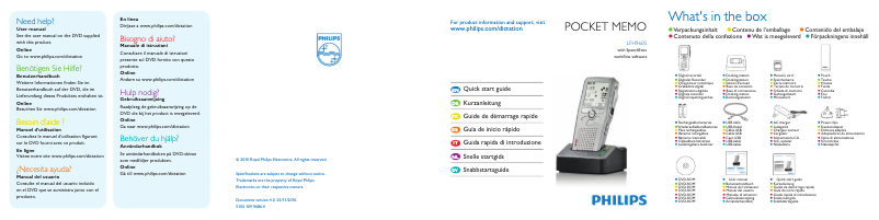 Imagen de la primera página del manual del dispositivo Pocket Memo LFH9600