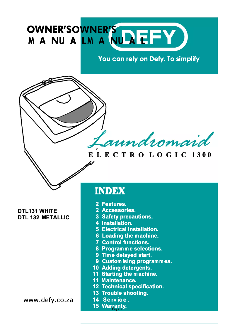 Imagen de la primera página del manual del dispositivo DTL 132