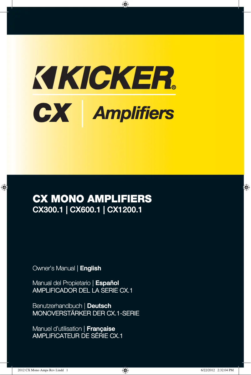 Página 1 del manual Manual de usuario Kicker CX600.1