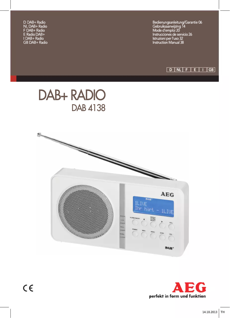 Página 1 del manual Manual de usuario AEG DAB 4138