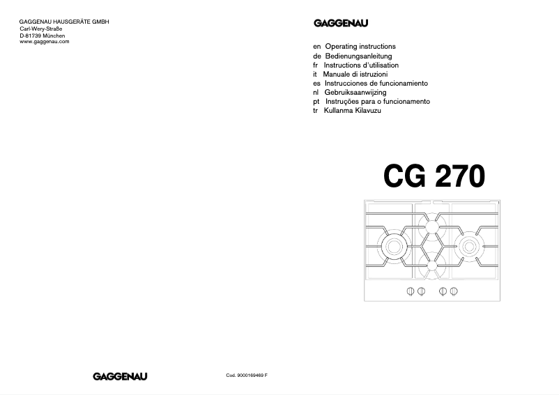 Imagen de la primera página del manual del dispositivo CG 270 210