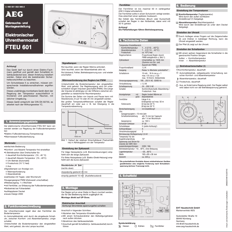 Página 1 del manual Manual de usuario AEG FTEU 601