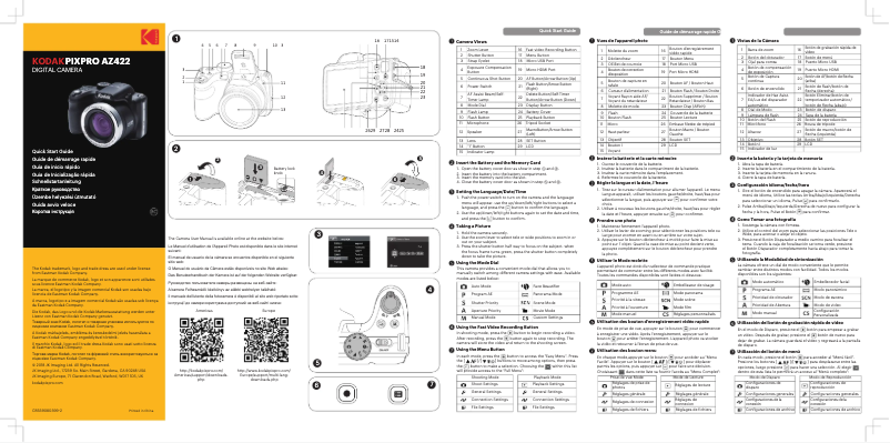 Imagen de la primera página del manual del dispositivo PixPro AZ422