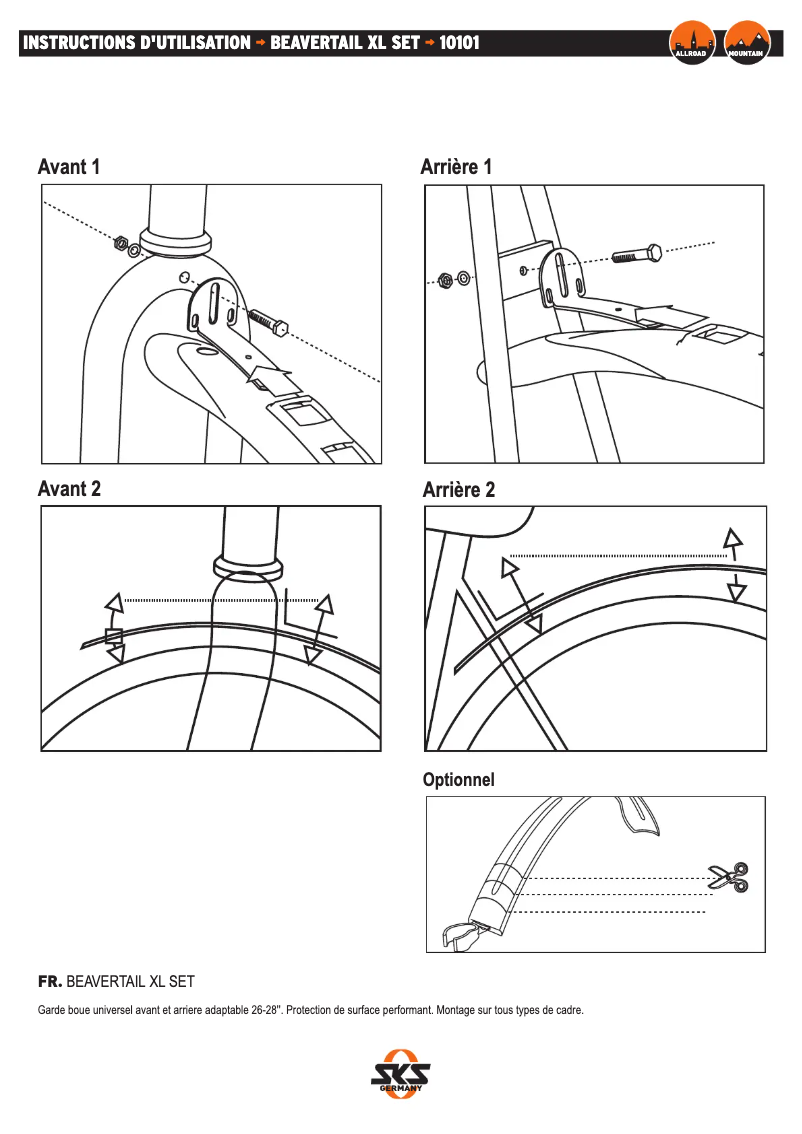 Imagen de la primera página del manual del dispositivo BEAVERTAIL XL SET