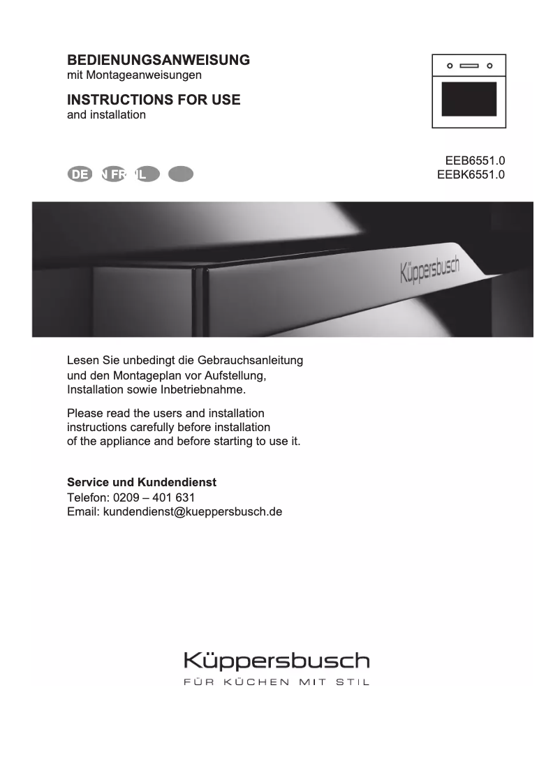 Página 1 del manual Manual de usuario Küppersbusch EEBK 6551.0