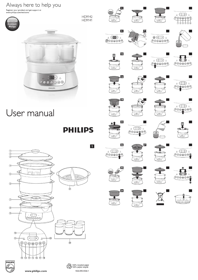 Imagen de la primera página del manual del dispositivo Viva Collection HD9142