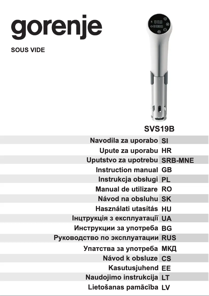 Página 1 del manual Manual de usuario Gorenje SVS19B