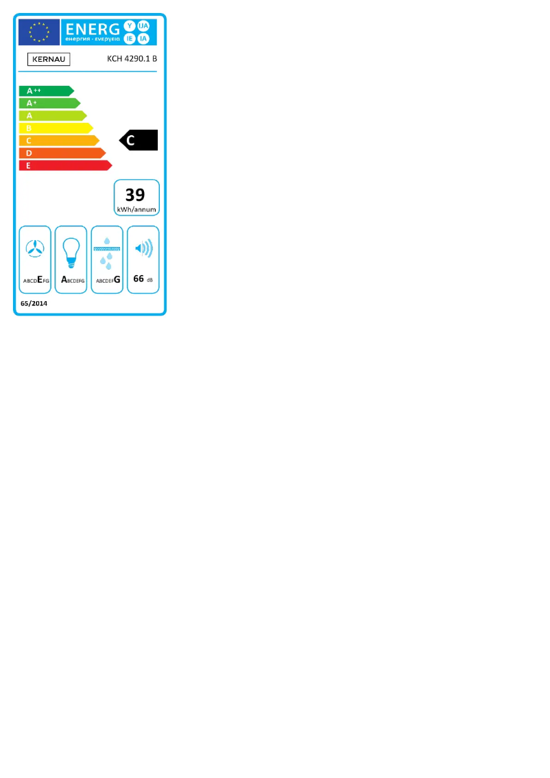 Página 1 del manual Etiqueta energética Kernau KCH 4290. 1B