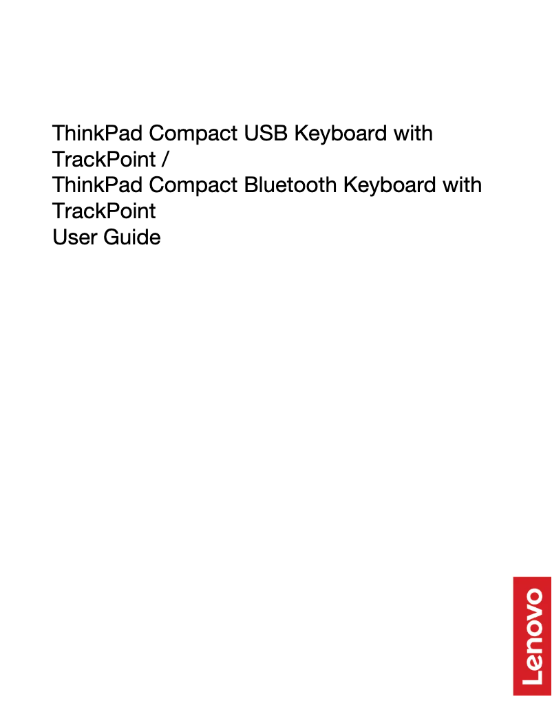 Imagen de la primera página del manual del dispositivo ThinkPad Compact Bluetooth Keyboard with TrackPoint