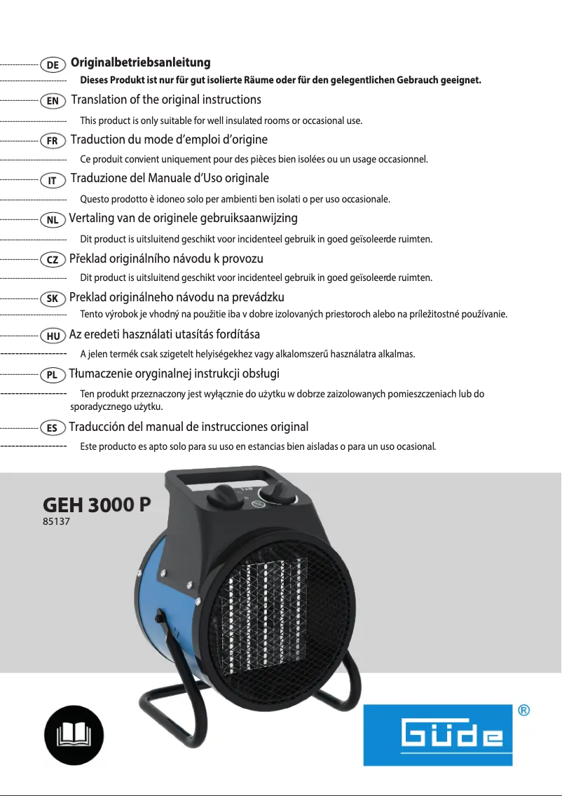 Página 1 del manual Manual de usuario Güde GEH 3000 P