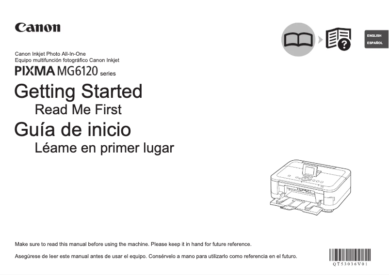 Imagen de la primera página del manual del dispositivo Pixma MG6120