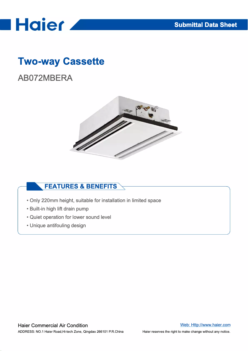 Imagen de la primera página del manual del dispositivo 2-WAY CASSETTE