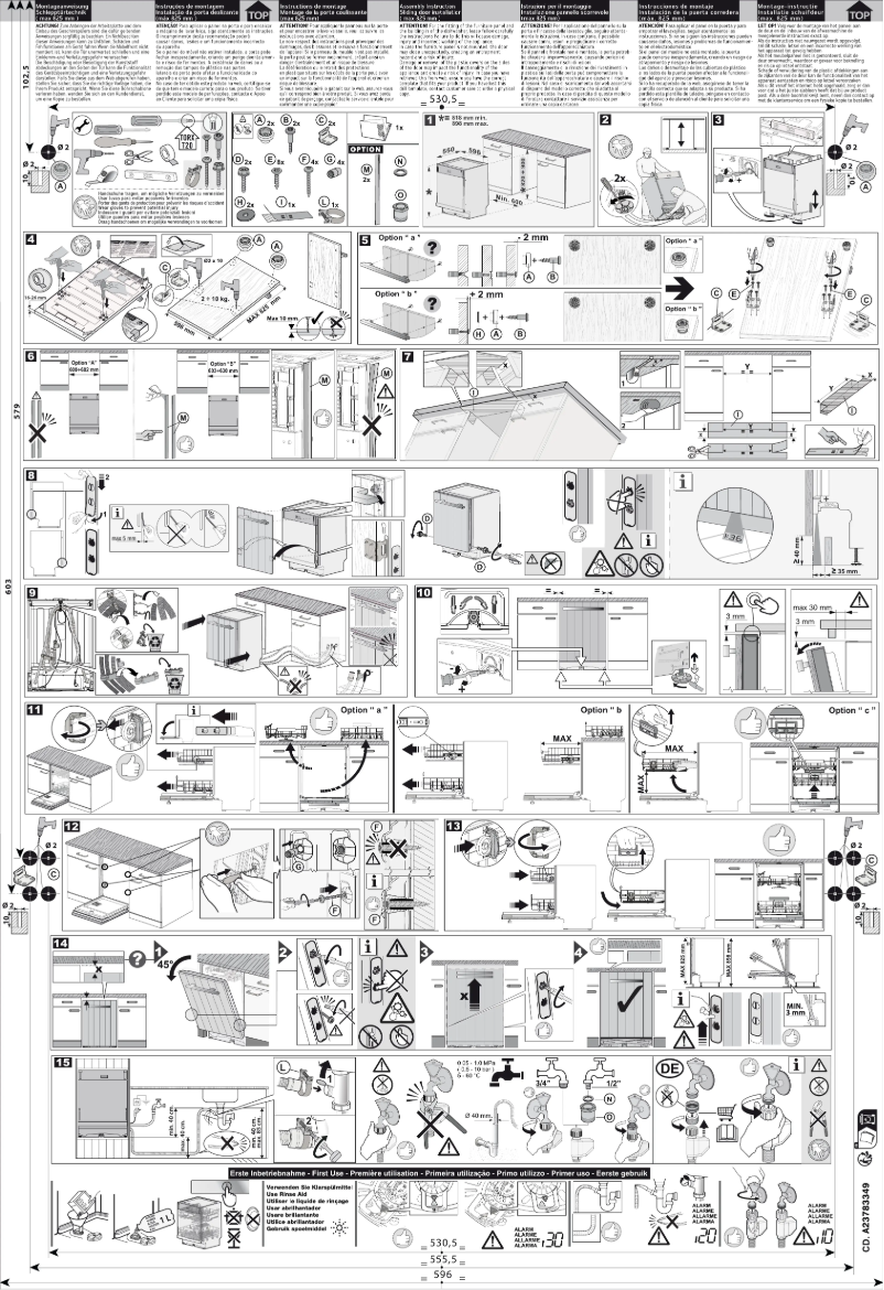 Página nº 1 - Guía de instalación Zanussi ZDLN7531
