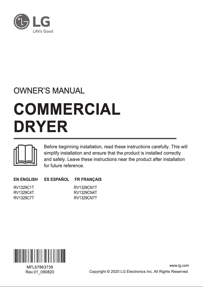 Página 1 del manual Manual de usuario LG RV1329C4T