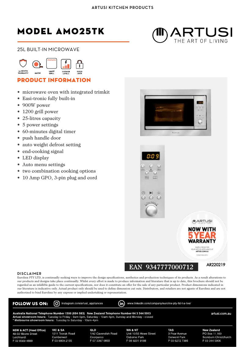 Imagen de la primera página del manual del dispositivo AMO25TK