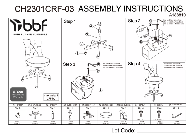 Página 1 del manual Manual de usuario Bush CH2301CRF-03