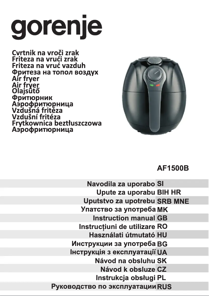 Imagen de la primera página del manual del dispositivo AF1500B