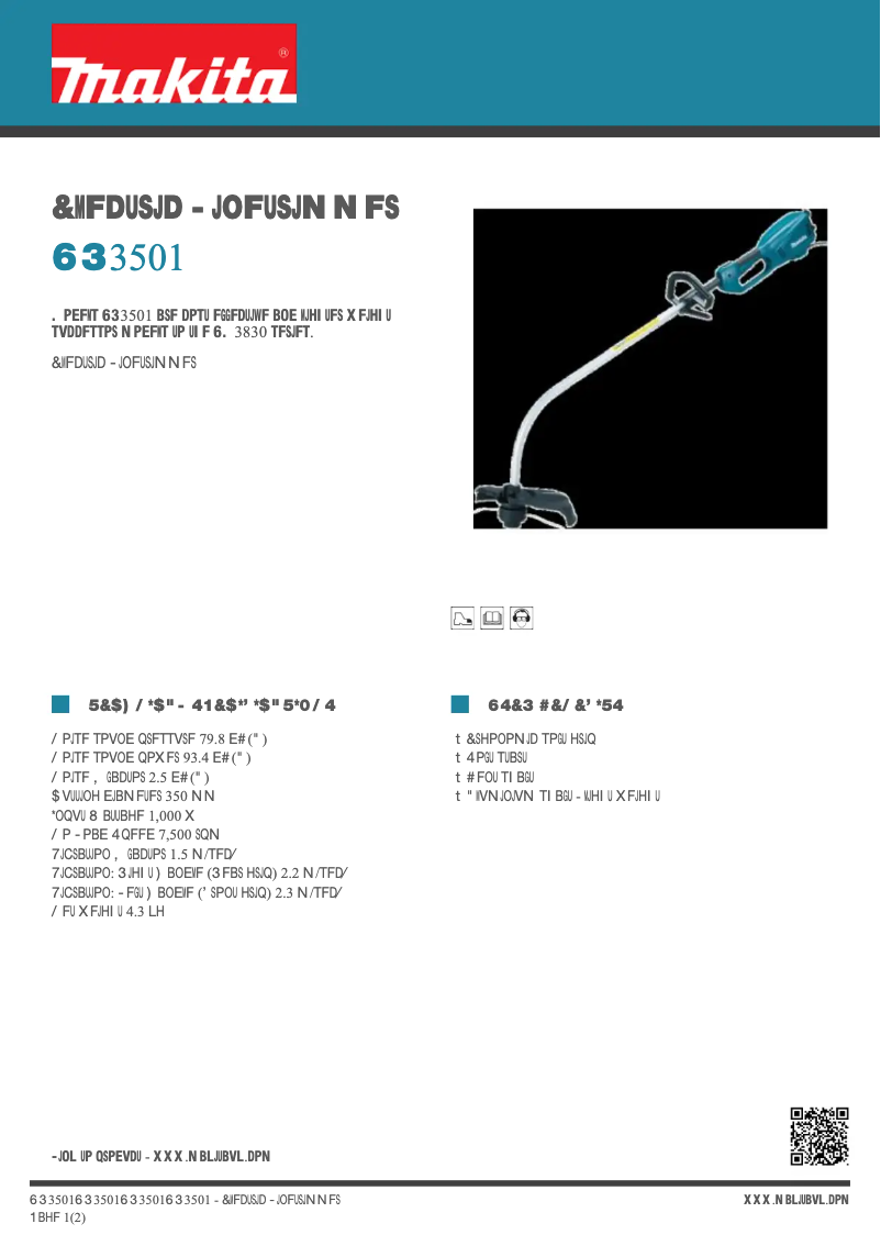 Página nº 1 - Ficha técnica Makita UR3501