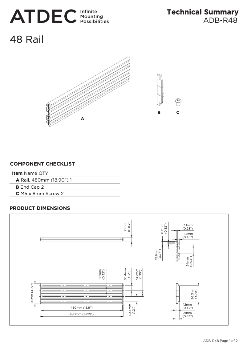 Imagen de la primera página del manual del dispositivo ADB-R48-S