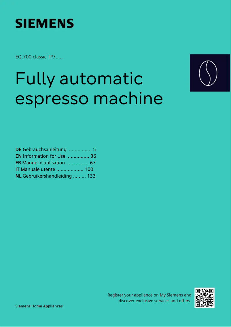 Página 1 del manual Manual de usuario Siemens TP717DF6