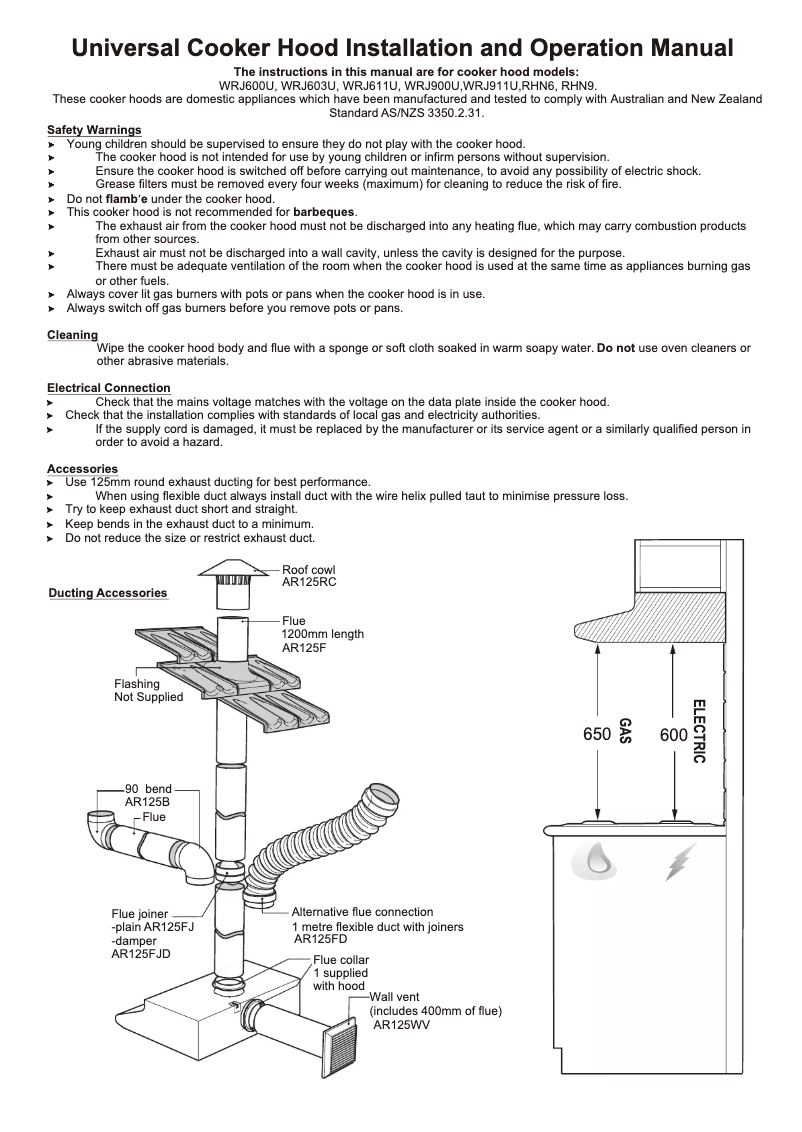 Imagen de la primera página del manual del dispositivo WRJ900US