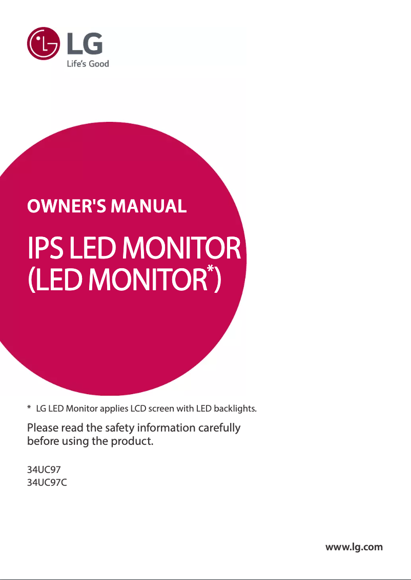Imagen de la primera página del manual del dispositivo 34UC97C