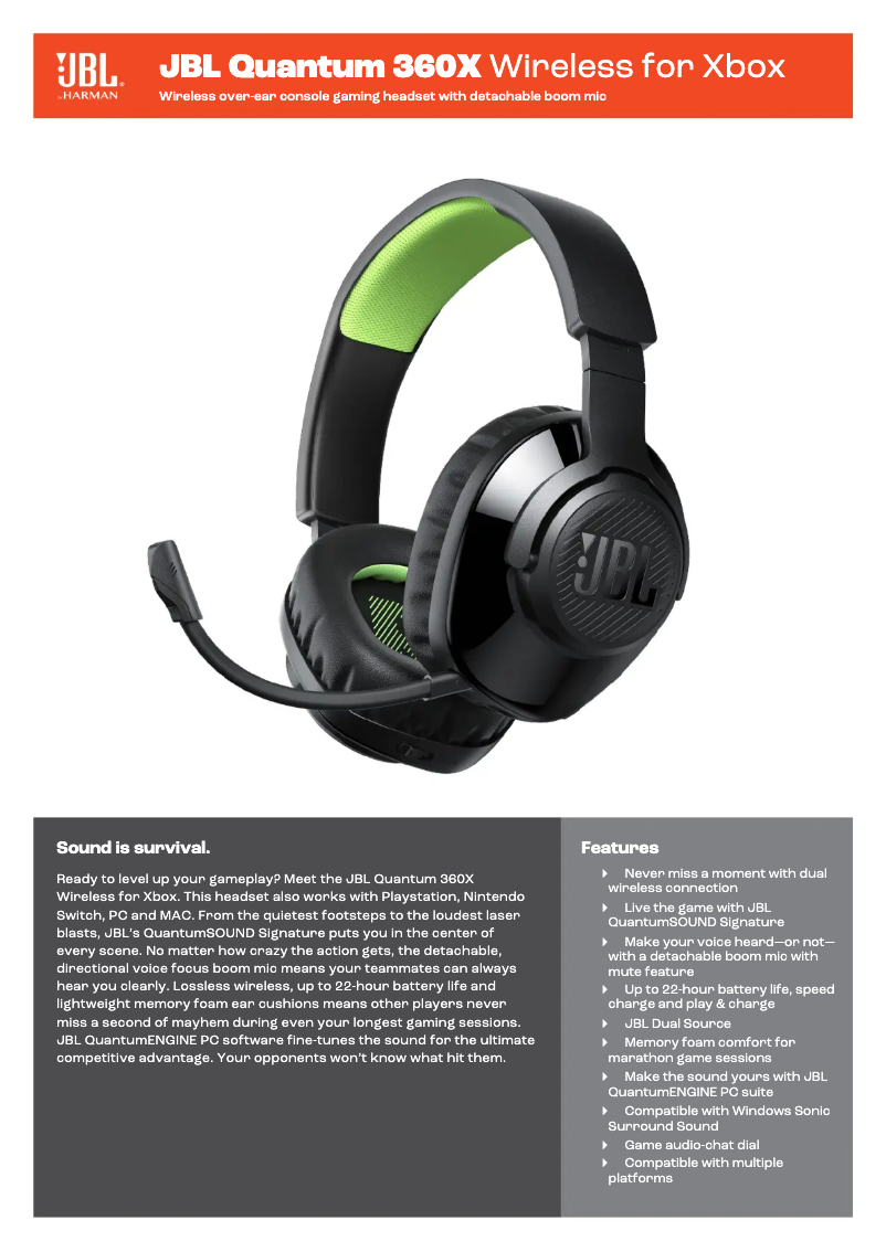 Imagen de la primera página del manual del dispositivo Quantum 360X Wireless for Xbox