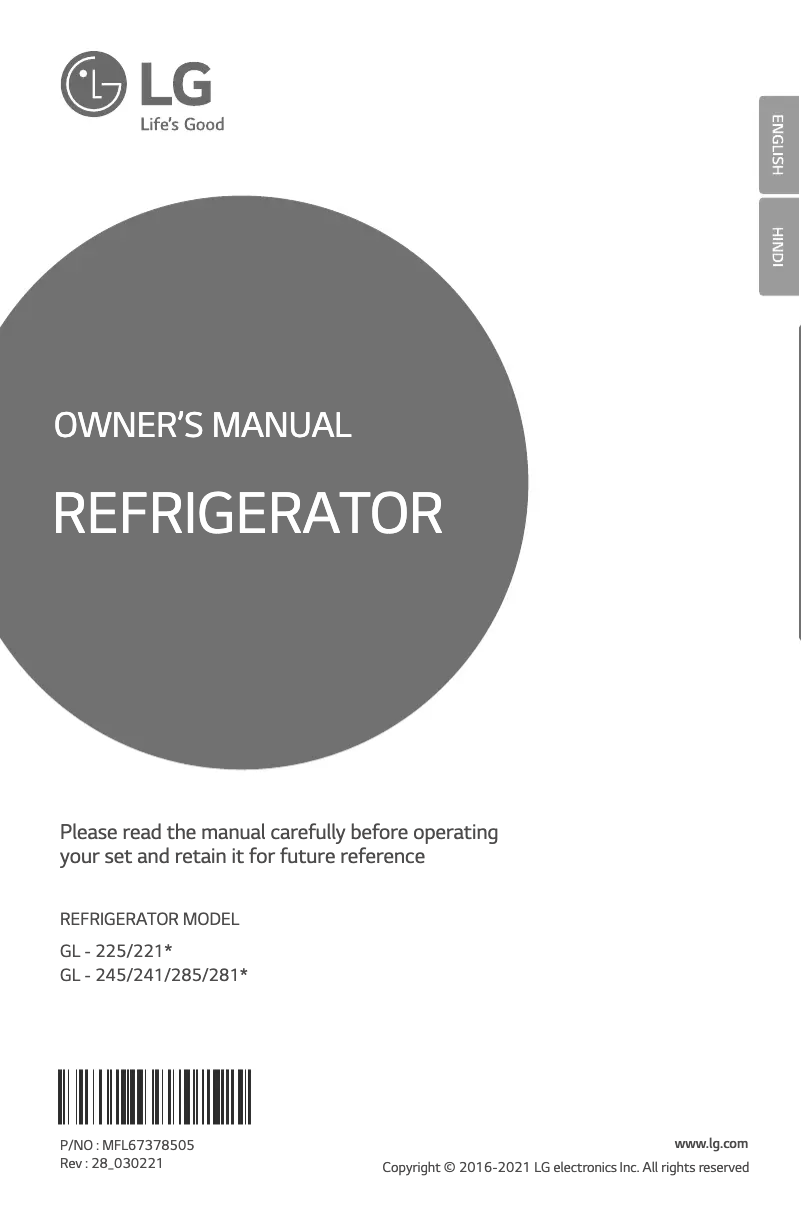 Página 1 del manual Manual de usuario LG GL-D221ABGD