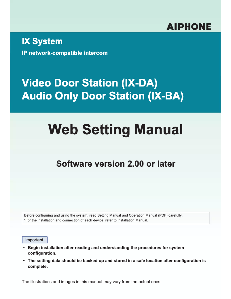 Imagen de la primera página del manual del dispositivo IX-DA