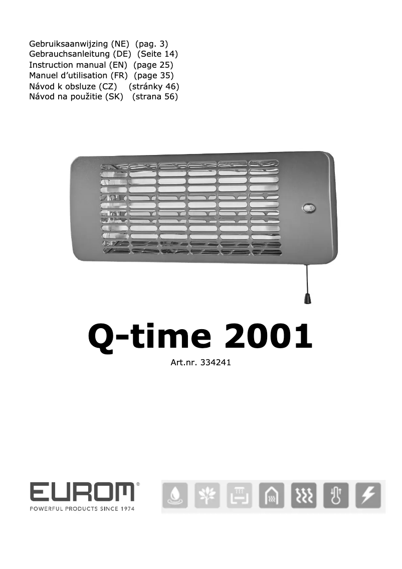 Imagen de la primera página del manual del dispositivo Q-time 2001