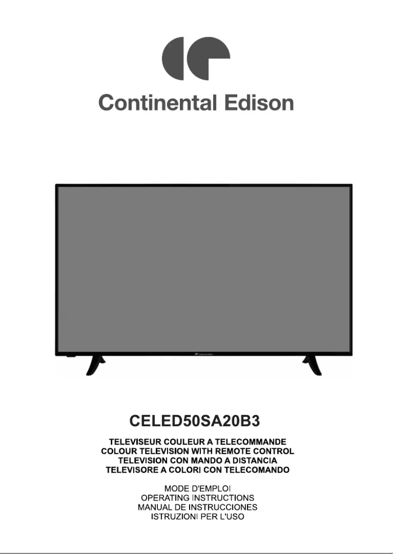 Página 1 del manual Manual de usuario Continental Edison CELED50SA20B3