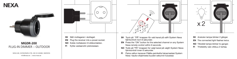 Página 1 del manual Guía de inicio rápido Nexa MGDR-200