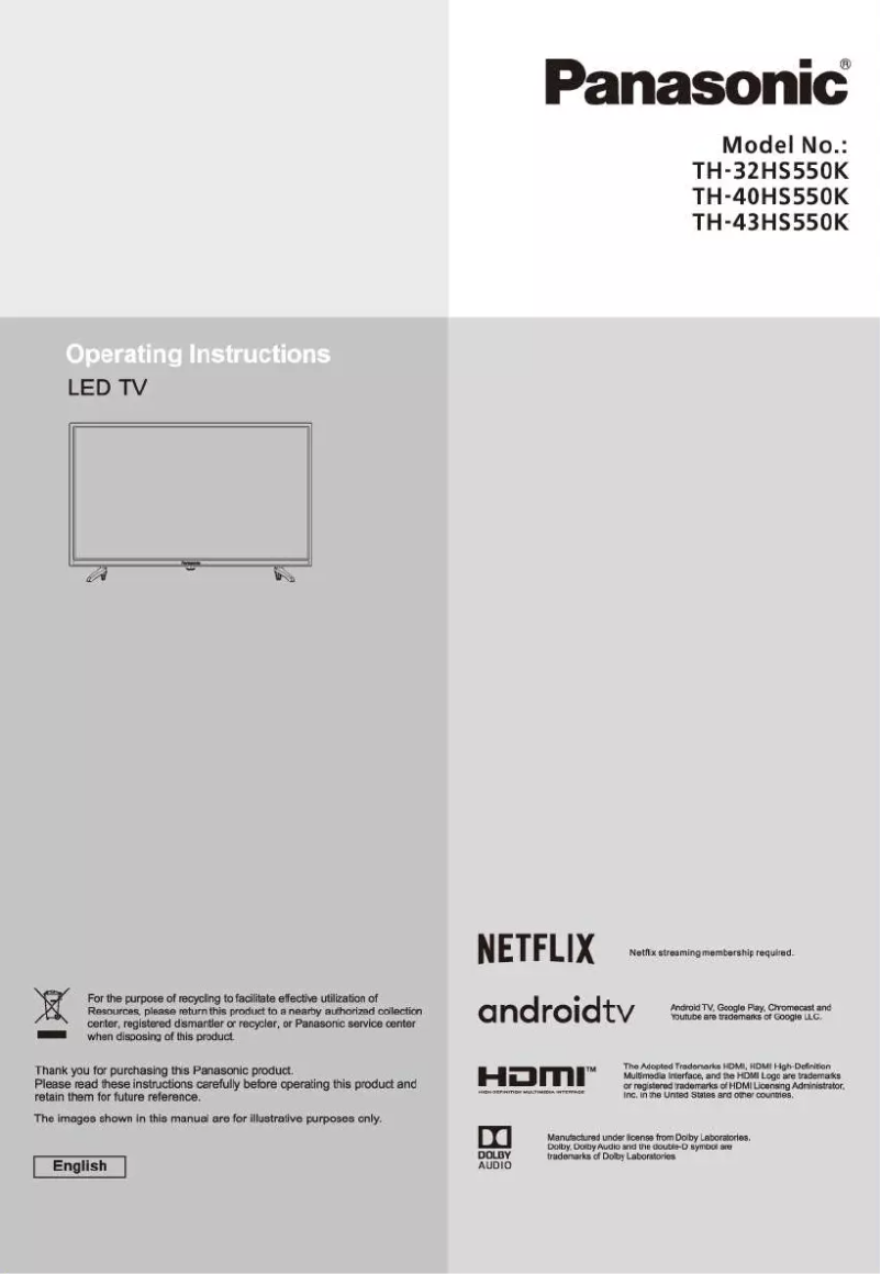 Página nº 1 - Manual de usuario Panasonic TH-40HS550K