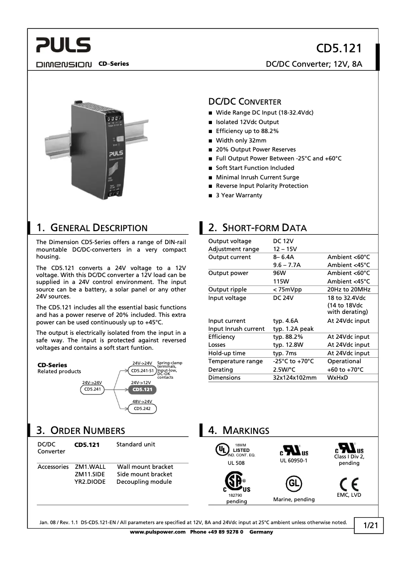 Página 1 del manual Manual de usuario Puls Dimension CD5.121