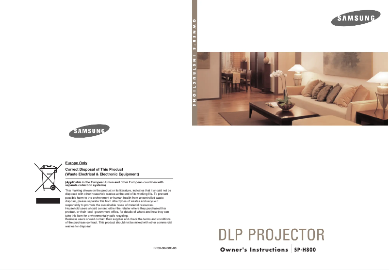 Imagen de la primera página del manual del dispositivo SP-H800