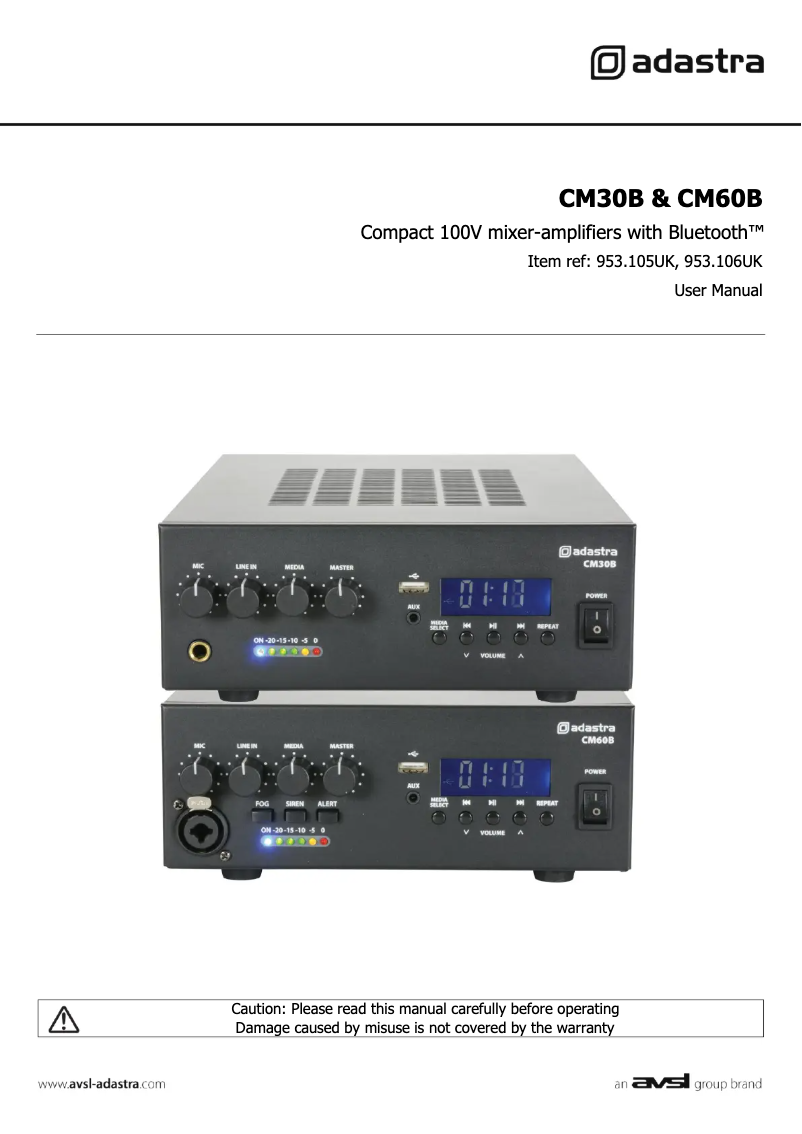 Imagen de la primera página del manual del dispositivo CM30B