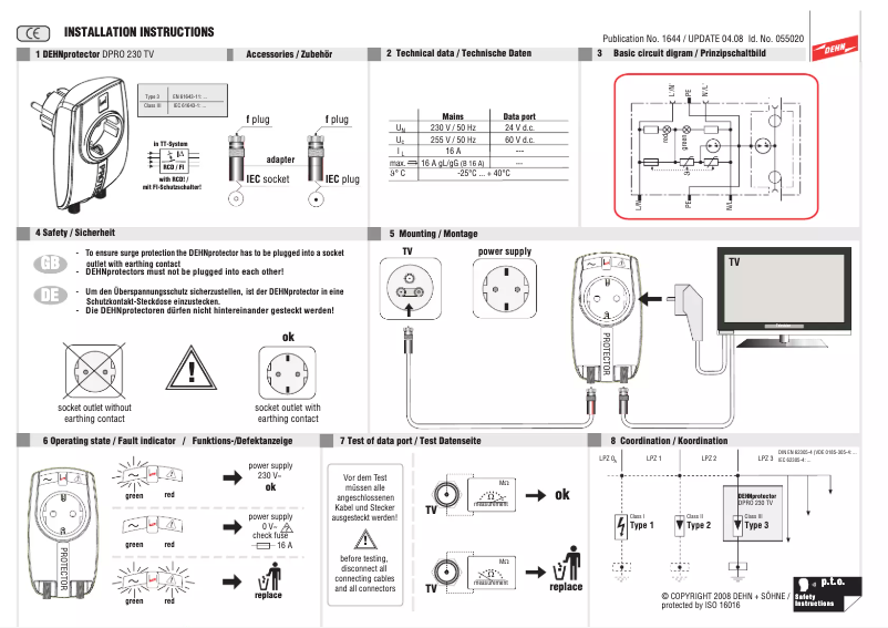 Imagen de la primera página del manual del dispositivo DPRO 230 TV