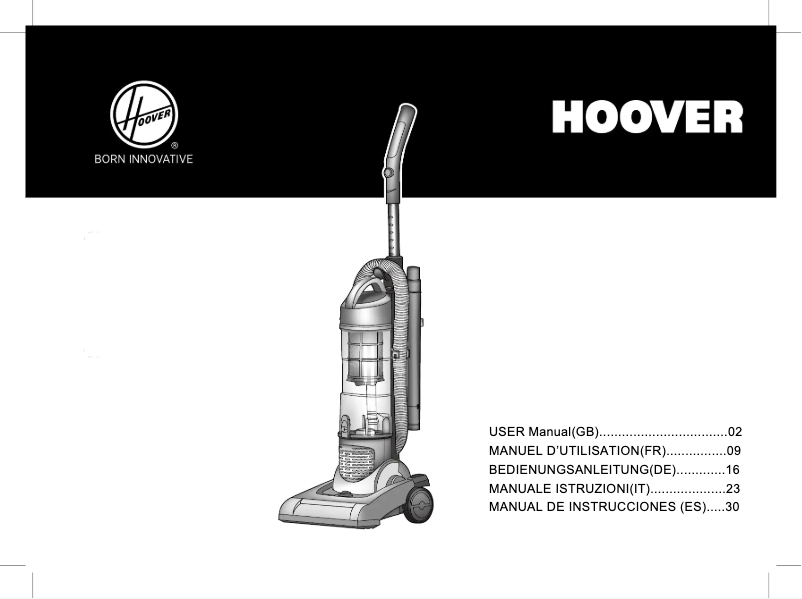 Página 1 del manual Manual de usuario Hoover Vision Reach VR31VR10 011